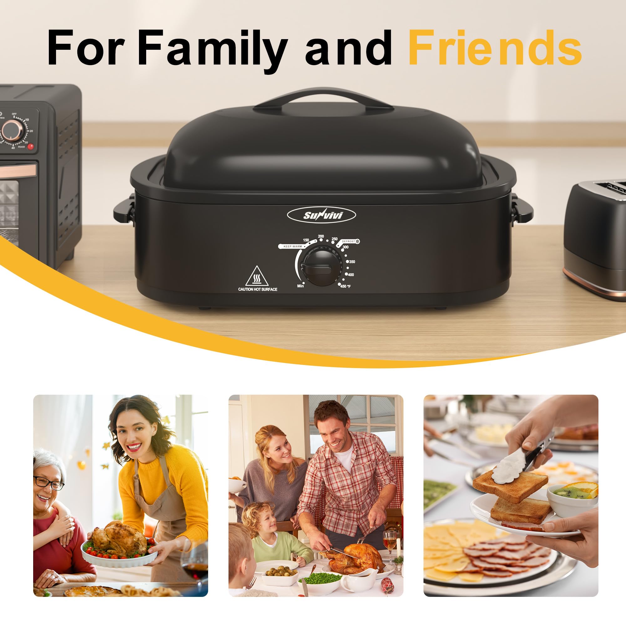 SUNVIVI anti-scald handles keep hands safe during lid lifting.