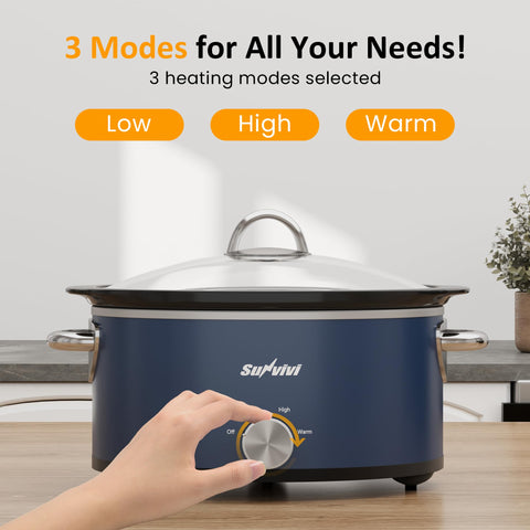 Sunvivi ceramic pot removable blue for easy cleaning and serving.