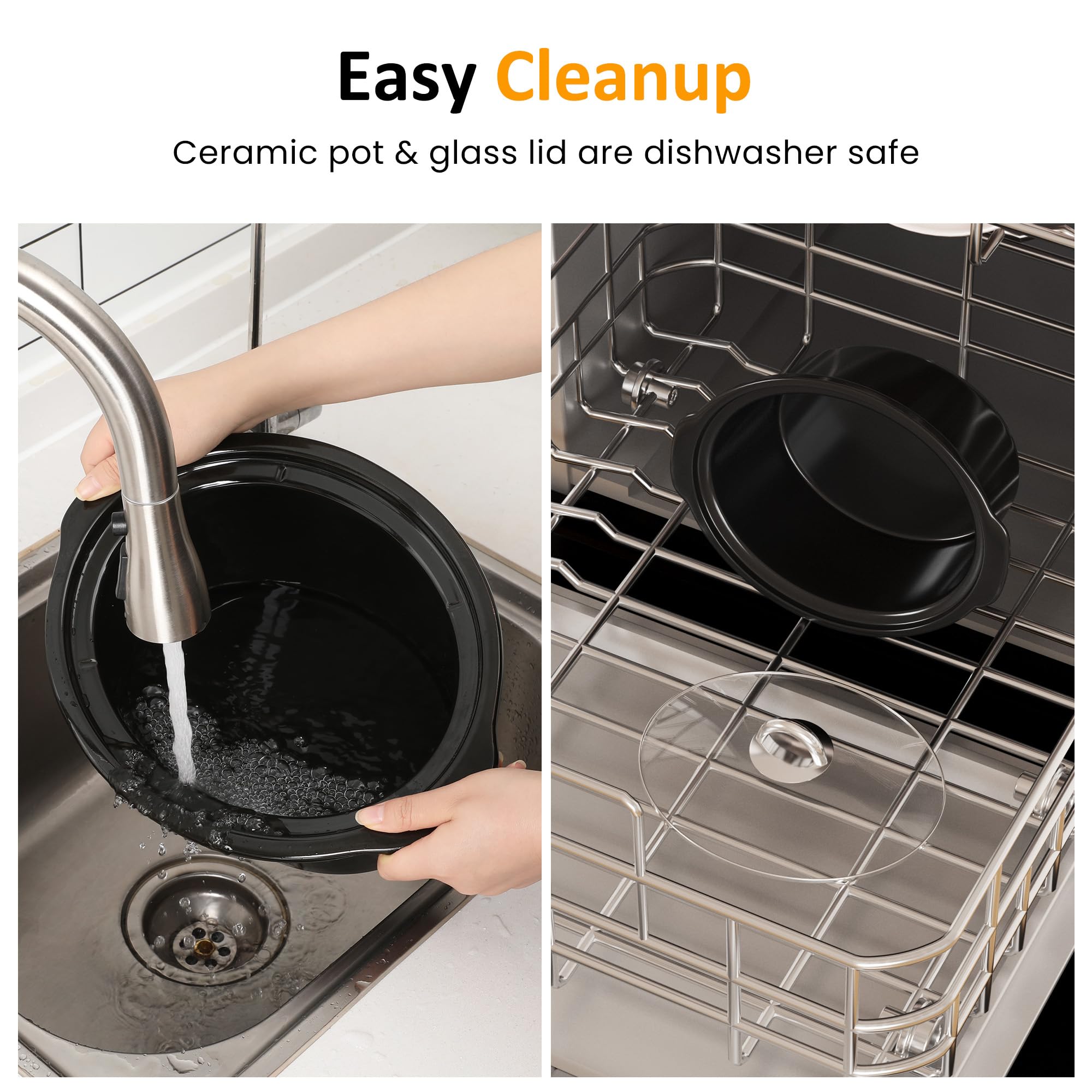 Sunvivi dishwasher-safe ceramic pot for quick cleanup after meals