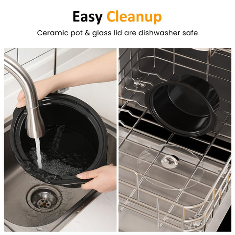 Sunvivi dishwasher-safe ceramic pot for quick cleanup after meals