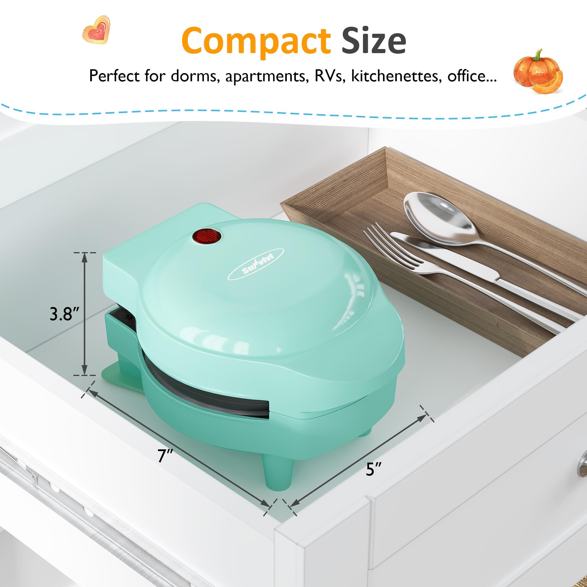 Sunvivi mini waffle maker with gingerbread man plate delights kids.