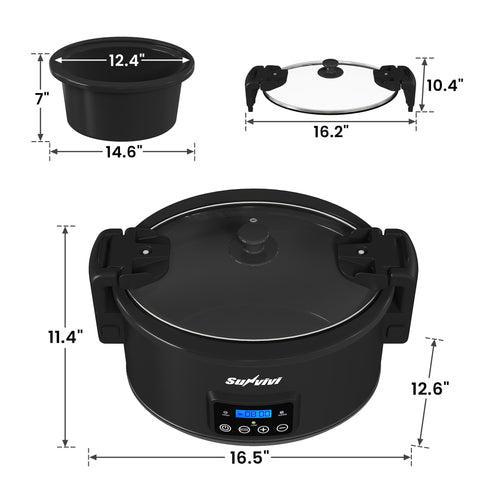 Sunvivi programmable slow cooker with digital timer for flexible planning