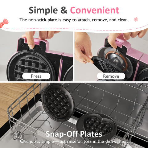 SUNVIVI removable ceramic-coated plates release batter smoothly and clean up easily.
