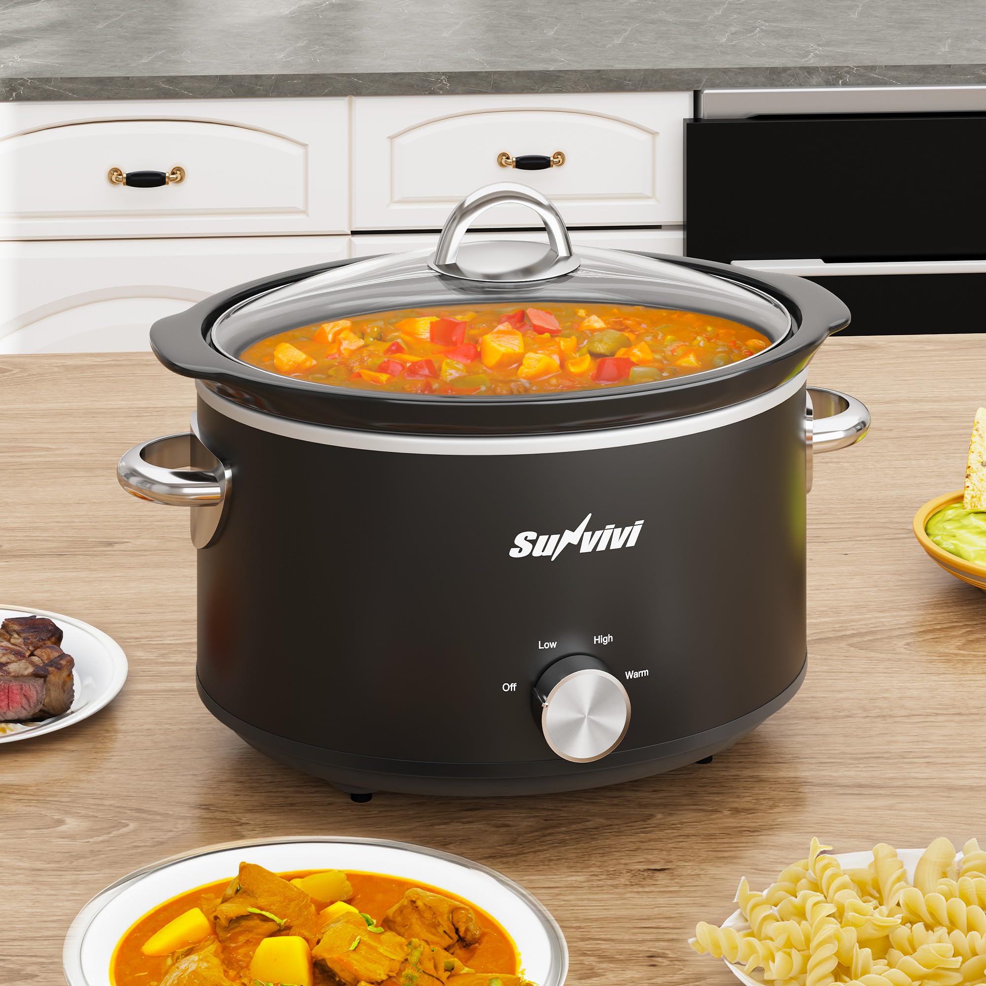 Removable ceramic pot from Sunvivi mini cooker for easy cleanup.