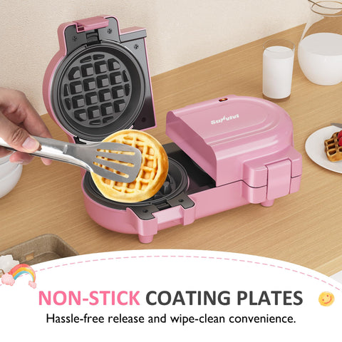 SUNVIVI waffle maker flip control enables flexible cooking for one or two.