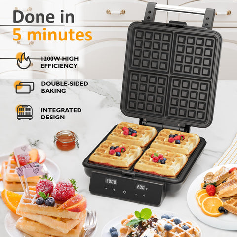 Sunvivi waffle maker LCD timer display for precise cooking
