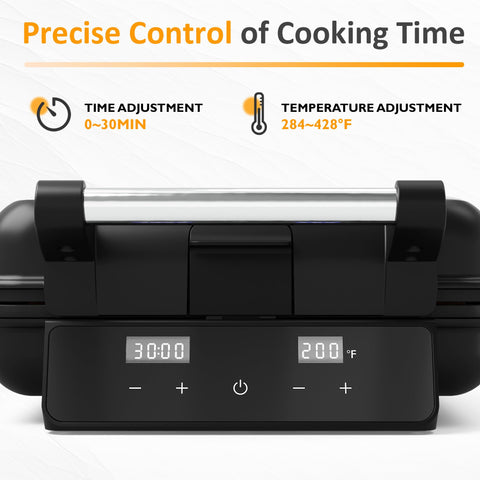 Sunvivi waffle maker nonstick plates for easy release and cleaning