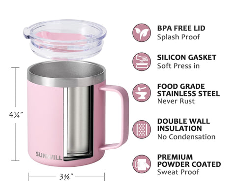 SUNWILL 18-8 stainless steel body ensures durable, rust-free daily use.
