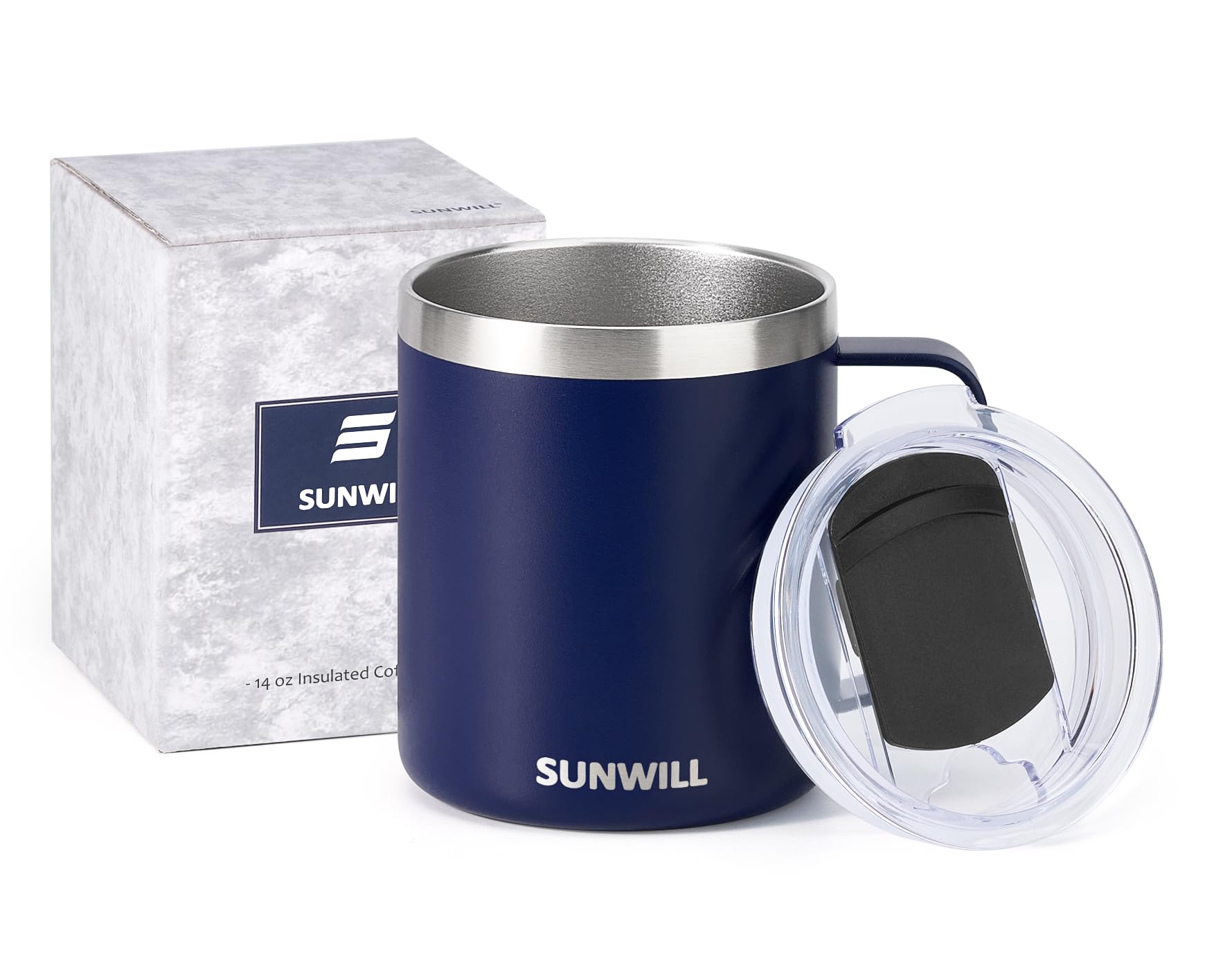 SUNWILL BPA-free lid with silicone gasket prevents spills during travel.