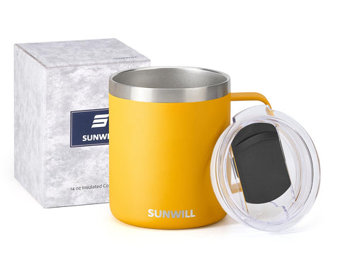 Sunwill BPA-free lid with sliding cover reduces heat exchange and spills.