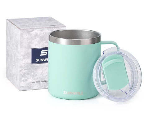 SUNWILL BPA-free lid with sliding cover prevents spills while sipping.
