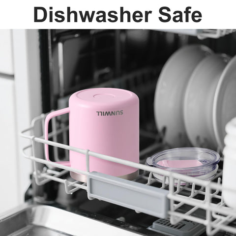 SUNWILL BPA-free lid with silicone gasket minimizes spills during travel.