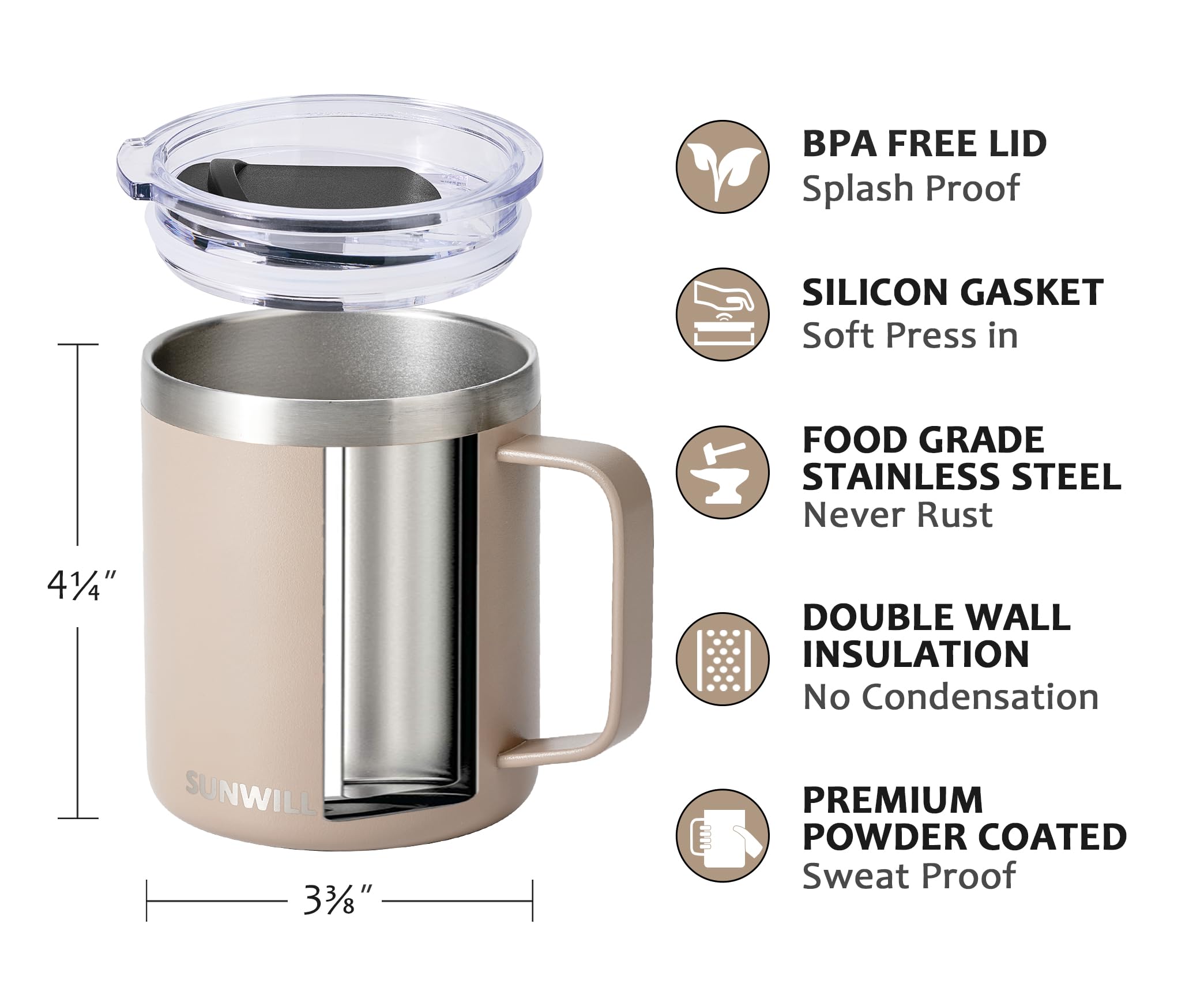 Durable stainless steel body for long-lasting performance.