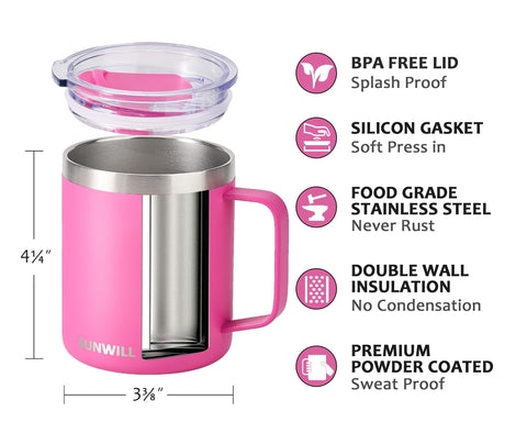 SUNWILL travel coffee mug 4-pack royal blue highlighting vibrant color during commutes.