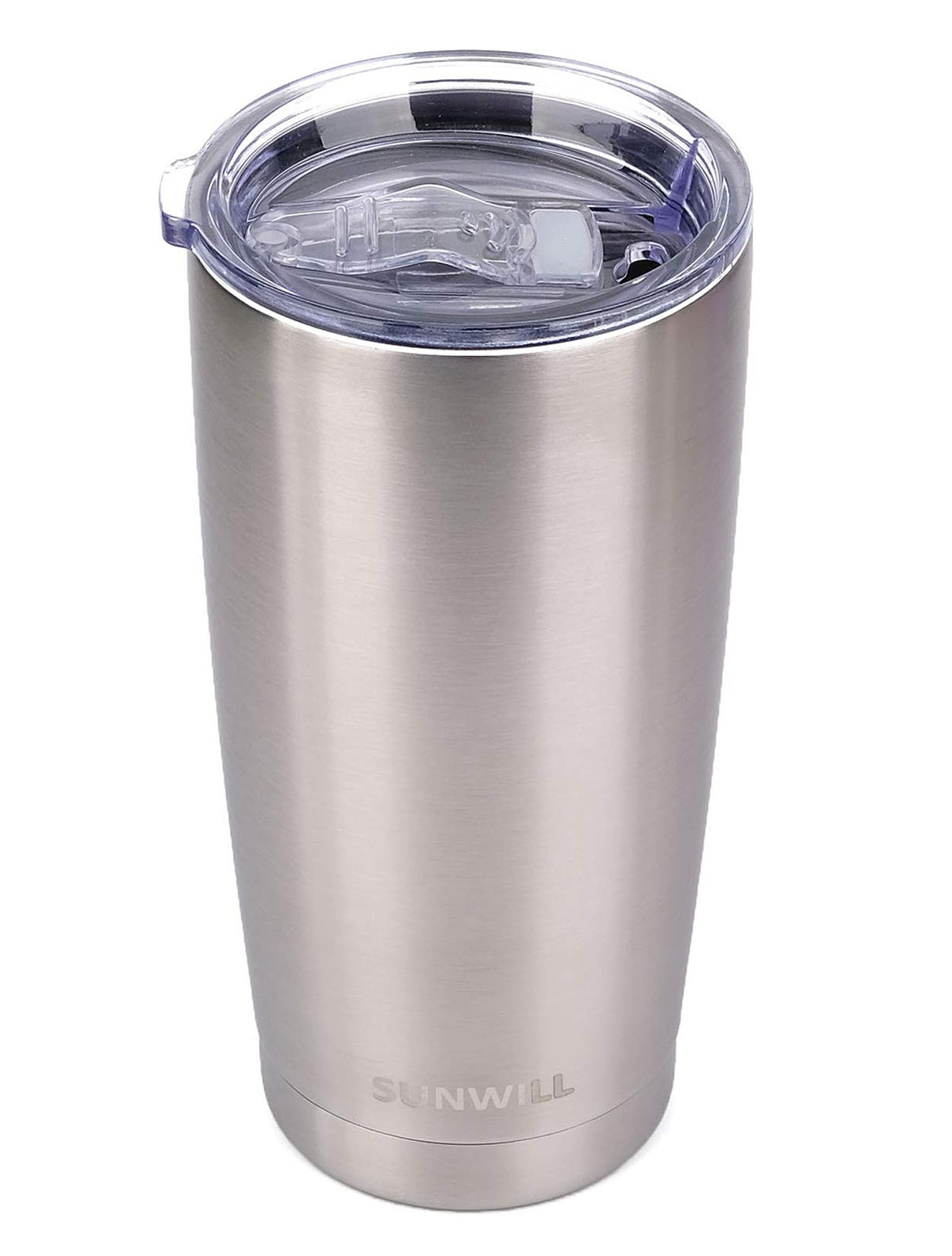 SUNWILL Travel Coffee Tumbler 20 oz with sliding lid keeps drinks hot on the go.