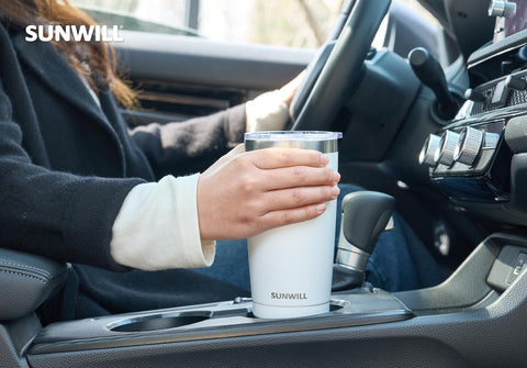 SUNWILL Travel Coffee Tumbler 20 oz sweat-proof, keeps hands comfortable during busy days