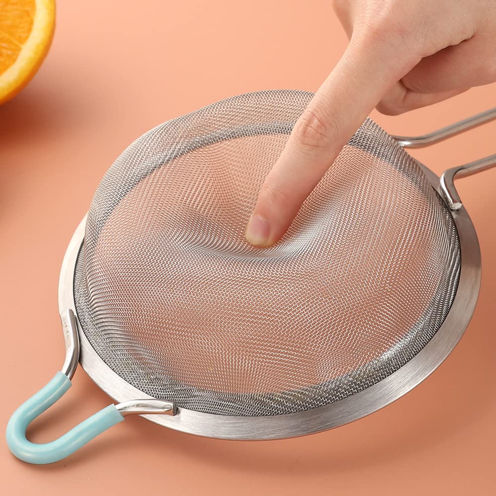Sunwukin 304 steel sieve for flour, cocoa, and powdered sugar sifting.