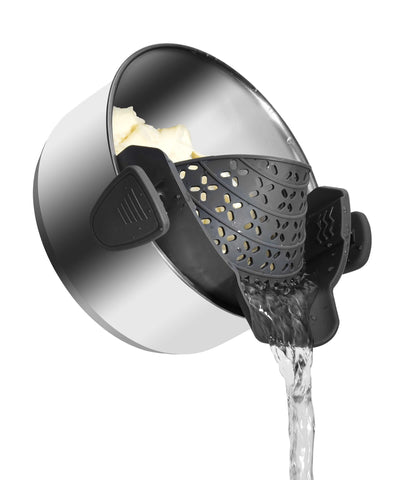 Sunwukin clip-on pot strainer on rim for mess-free draining