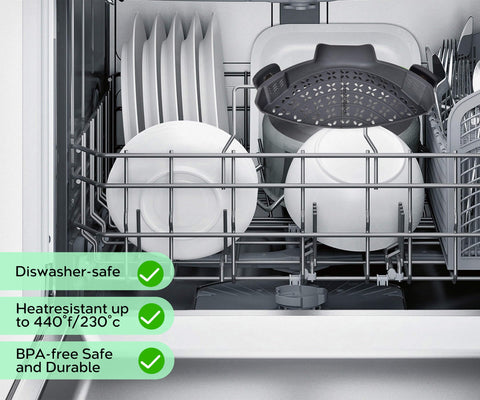 Sunwukin versatile kitchen strainer on a bowl for rinsing