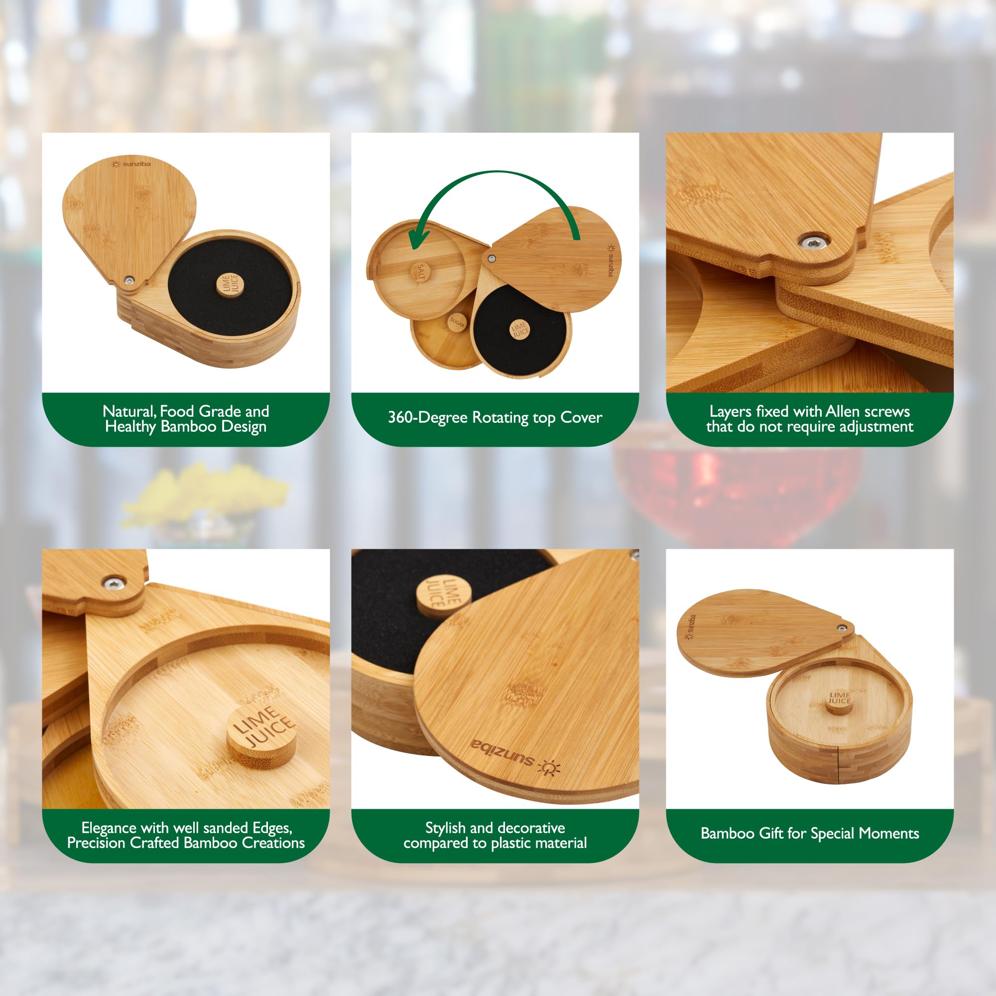 Sunziba bar organization kit keeps margarita tools within easy reach.