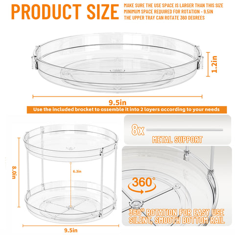 SuoXing kitchen cabinet with clear acrylic turntables in use