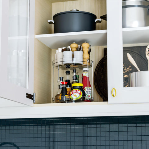 SuoXing pantry with rotating trays for cans and snacks