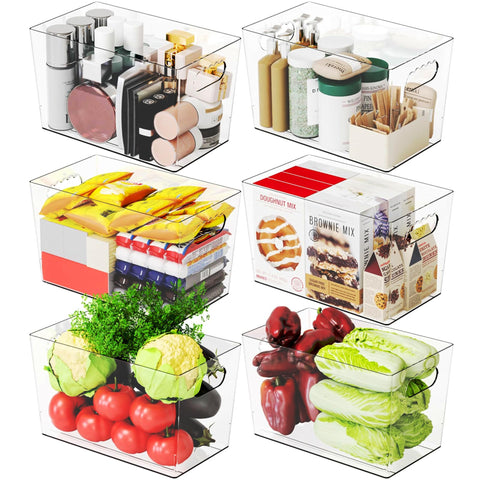 SuoXing 6-pack clear bins aid pantry organization