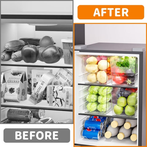 SuoXing clear fridge organizer bin for snacks and produce