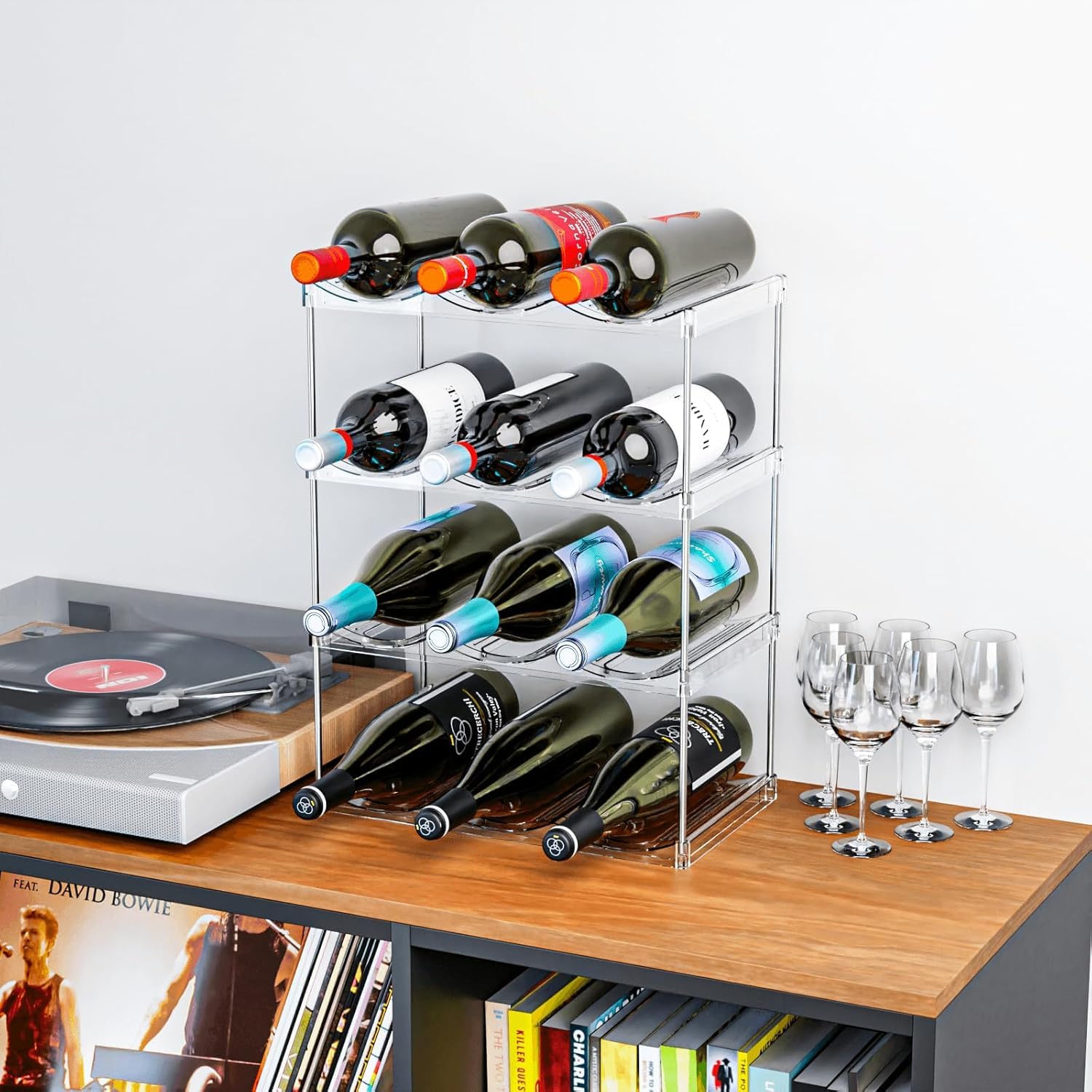 SuoXing stackable tier design adapts to different bottle sizes and spaces