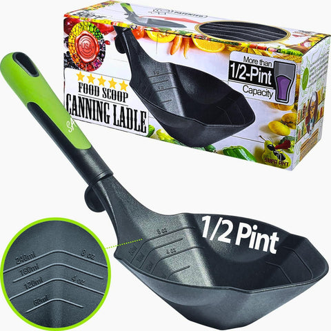 Supa Ant Soup Ladle with angled scoop for reaching pot corners during serving
