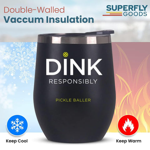 Super Fly Goods 12 oz tumbler keeps morning coffee hot during commutes to games.