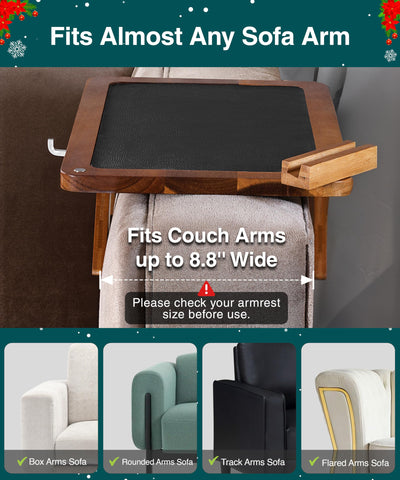 Superb Lifestyle Acacia Couch Arm Tray wood texture detail adds natural charm