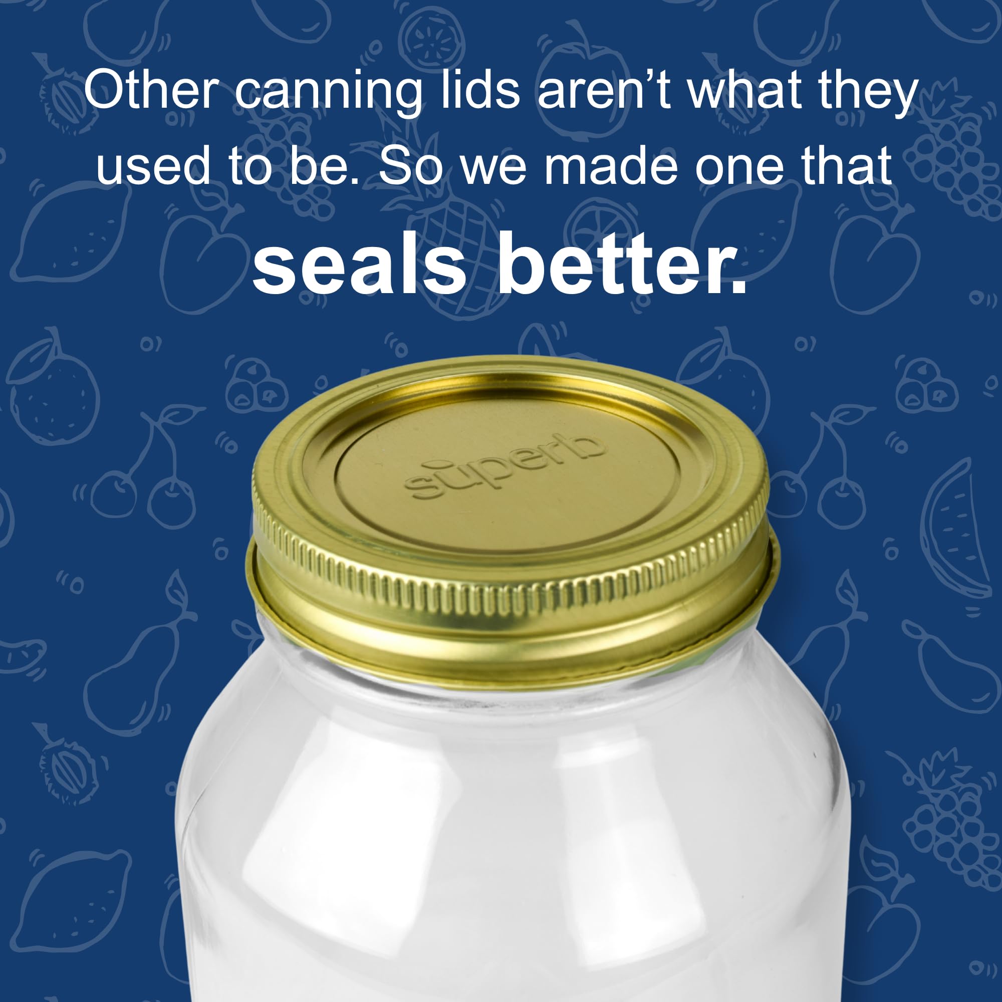 3.25-inch diameter lids fit standard wide-mouth jars.