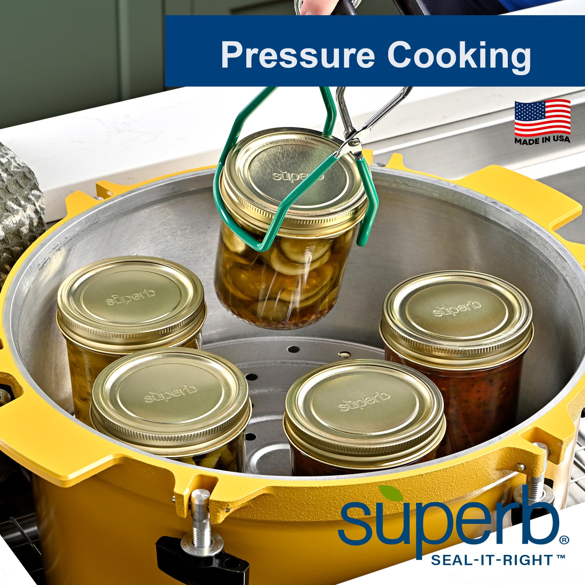 USA-made in Ohio, built for family canning.