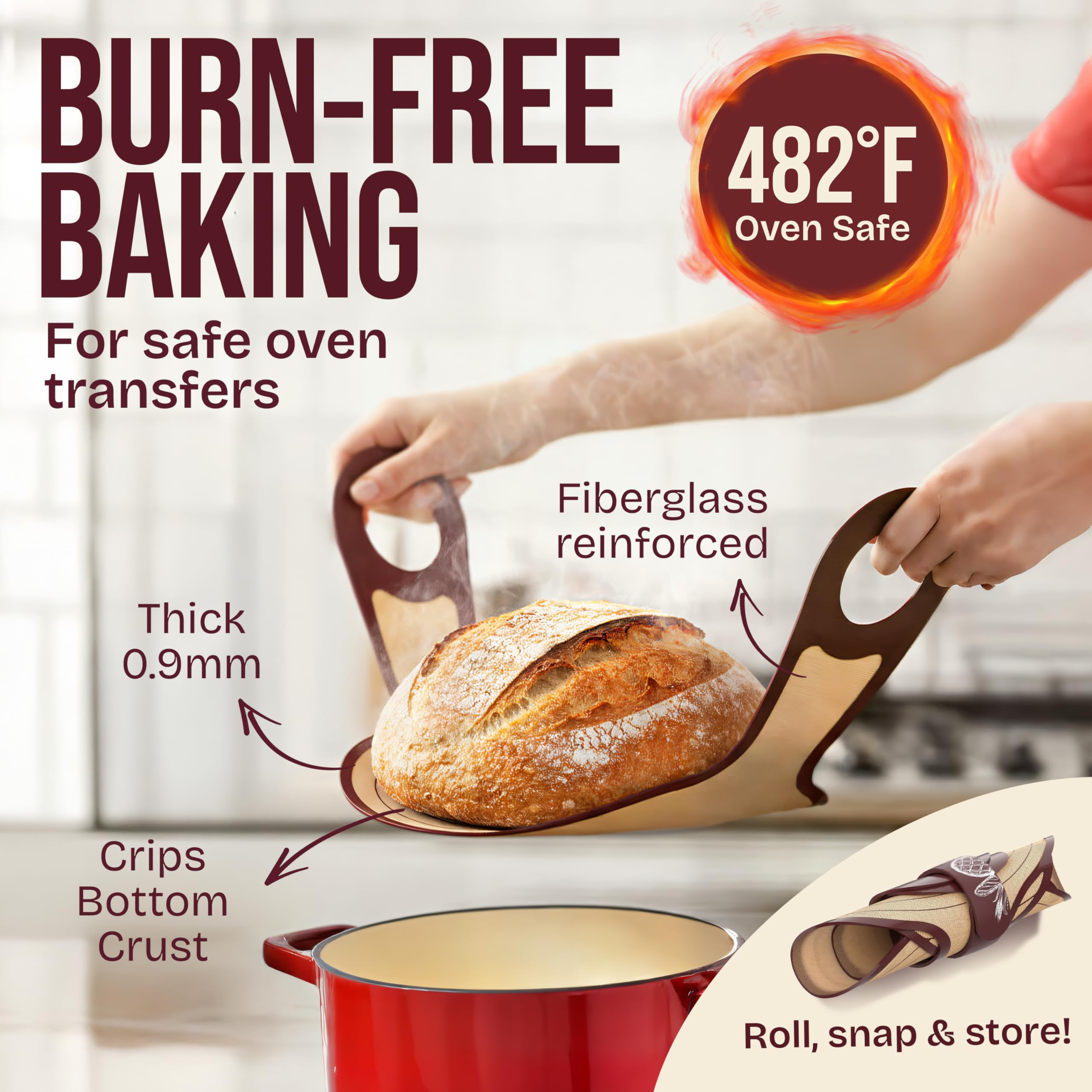 Superbaking scoring lame included for precise crust patterns and reliable scoring.