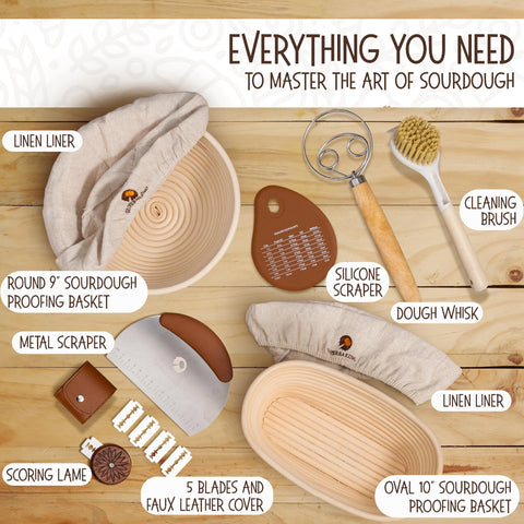 Superbaking banneton bread proofing set of 2 for versatile bake options