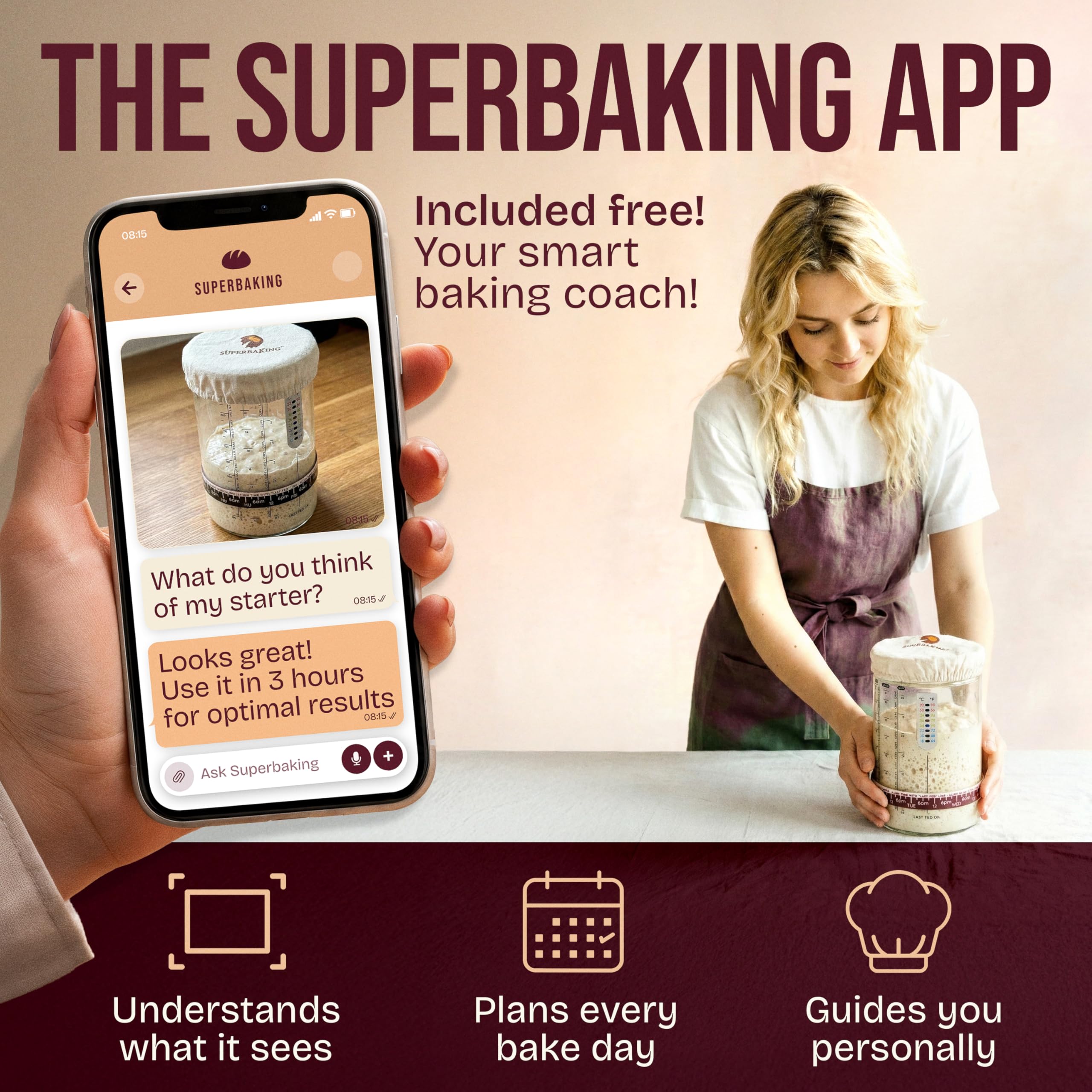 Superbaking starter kit spatula for thorough mixing and integration