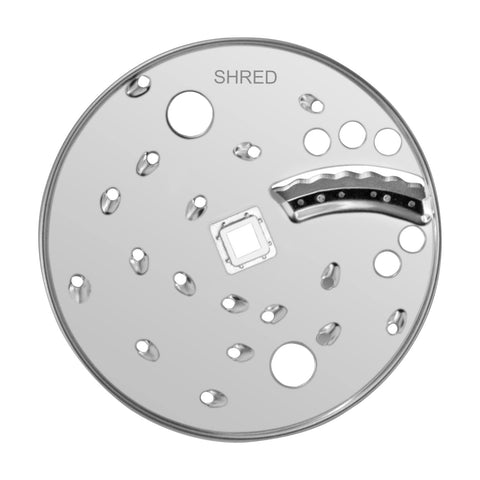 Superbobi slice shred disc blade close-up showing a sharp stainless edge for precise slicing