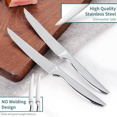 SuperCook steak knives set 12 dishwasher safe for easy cleanup.