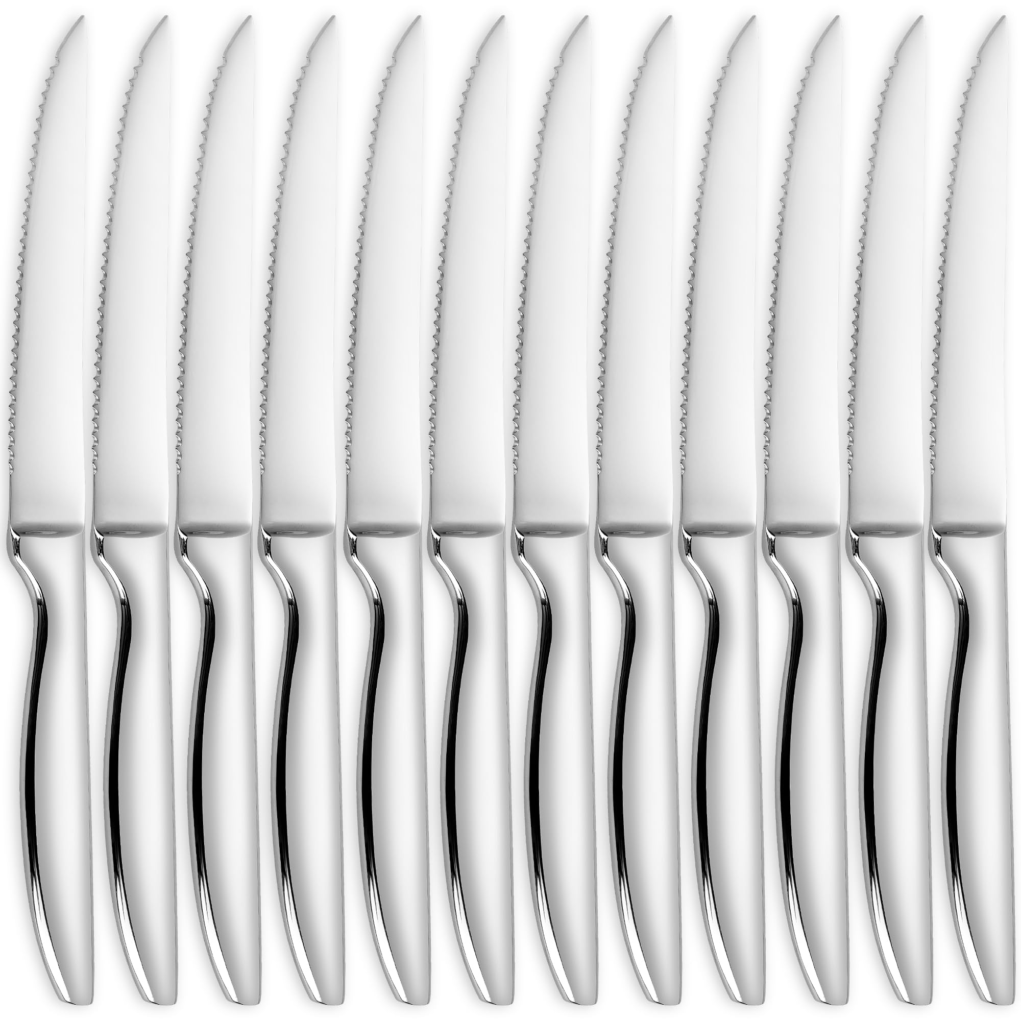 SuperCook steak knives set 12 with durable stainless steel blades for everyday use.