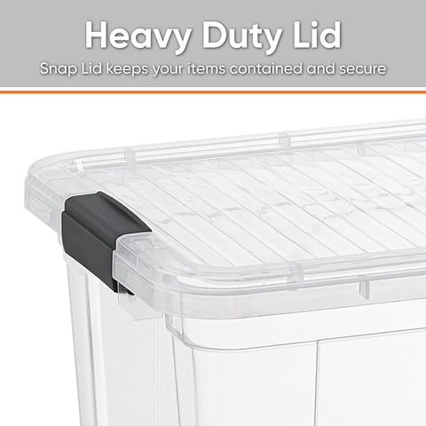Superio stackable storage with durable lid saves shelf space.