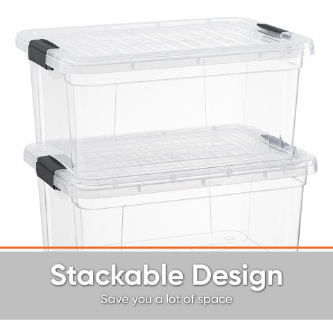 Superio transparent crate lets you identify items at a glance.