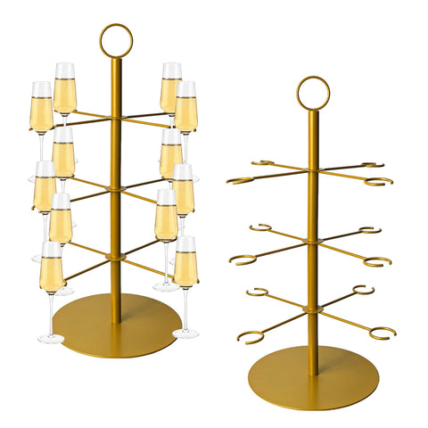 Superjackwang Champagne Tower Stand, 3-tier display, ideal for weddings.
