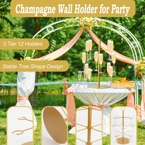 Stable tree design keeps glasses secure during lively celebrations.