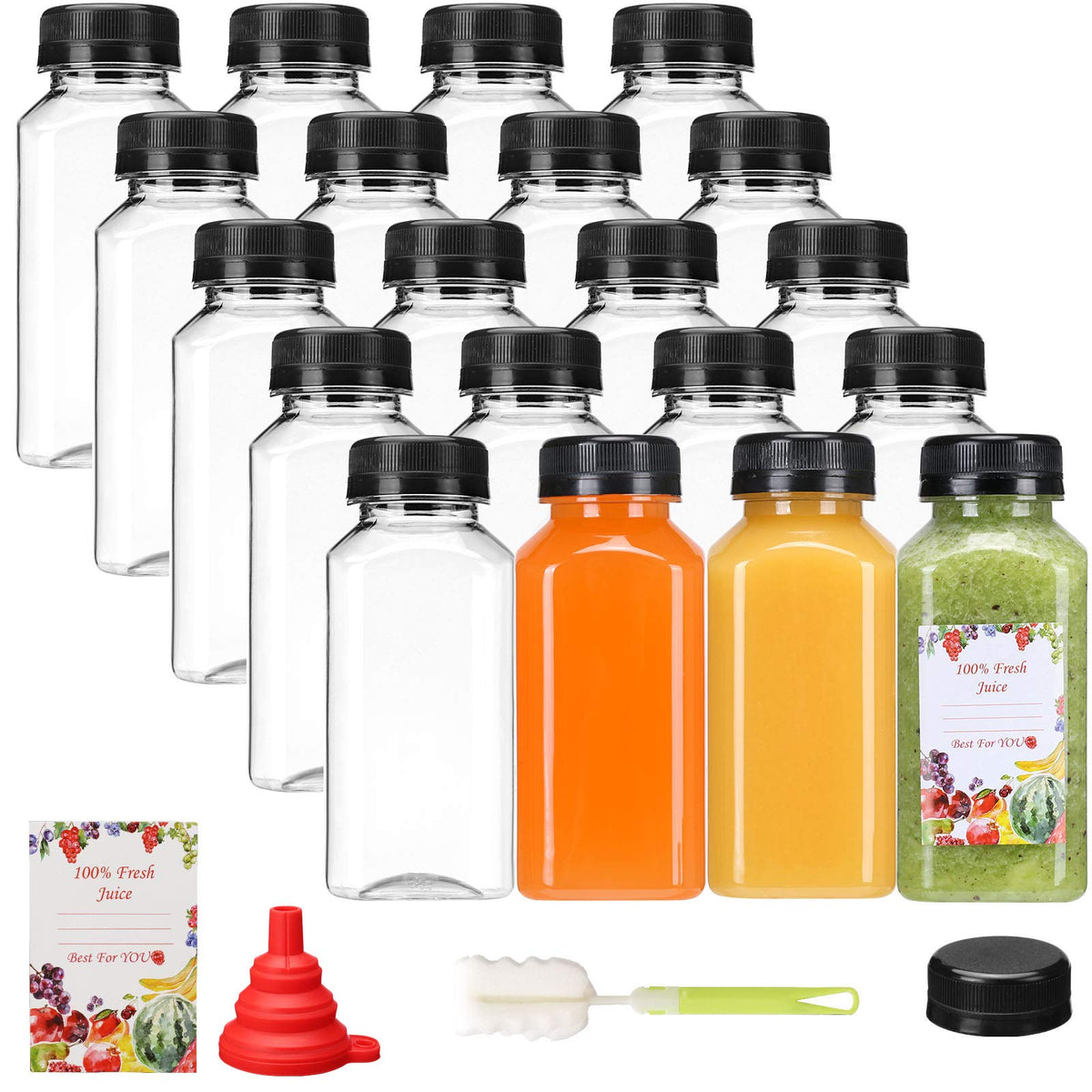 Superlele 8oz juice bottle empty for juices and smoothies on the go