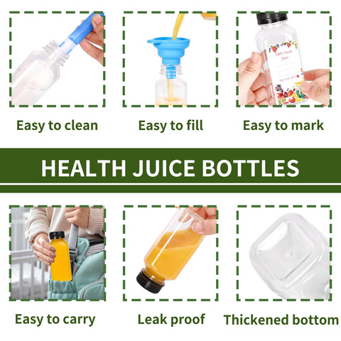 SUPERLELE juice bottle funnel and brush for easy cleaning.