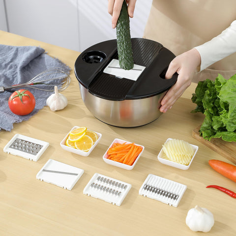 Supernal nesting mixing bowls with lids save kitchen space.