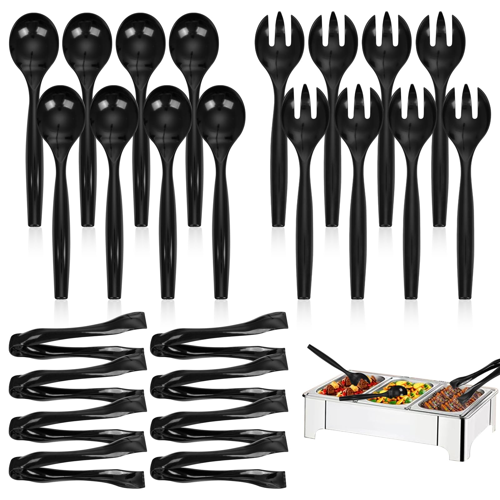 Supernal 9.75-inch serving spoons for easy salad and pasta service