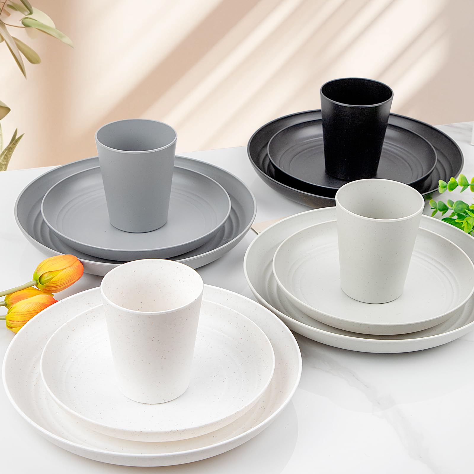 Supernal wheat straw dinnerware cup holds 12oz and suits hot or cold drinks.