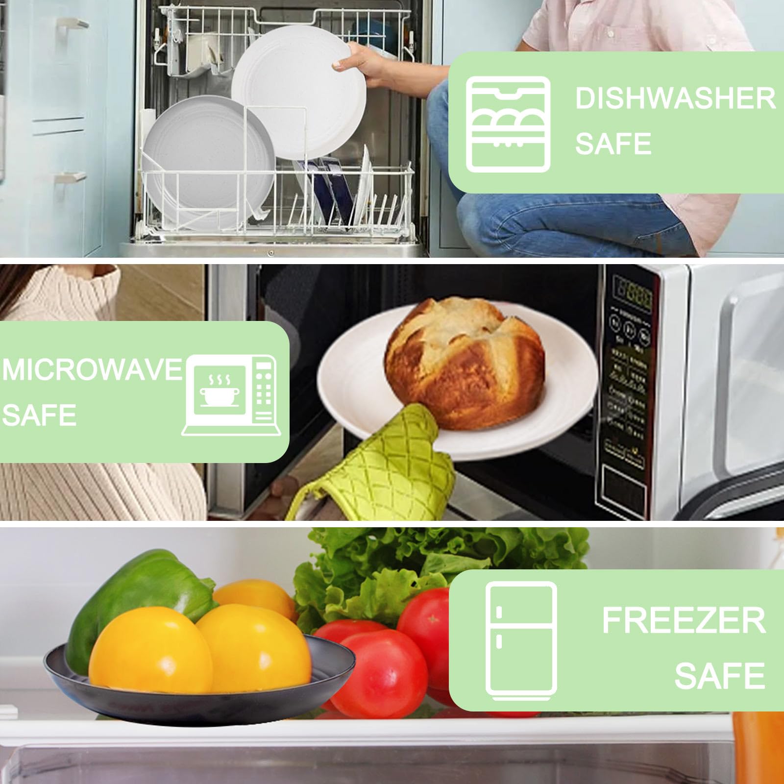 Dishwasher-safe Supernal plates and bowls for effortless cleanup after meals.